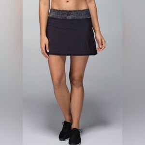 lululemon athletica pace setter skirt/skort Black Tiered Mini Skirt